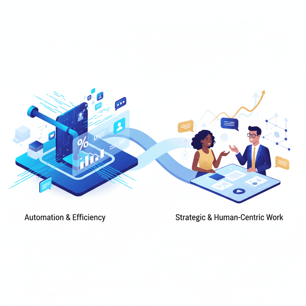 AI transforms HR operations, freeing teams for strategic, human-centric work.