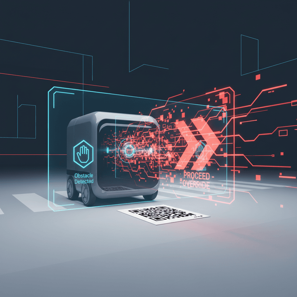 Printed Signs Can Hijack Self-Driving Cars Through Environmental Prompt Injection